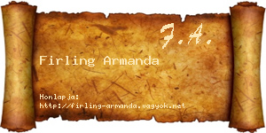 Firling Armanda névjegykártya
